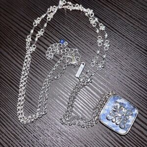 White House Black Market Silver and Blue Necklace